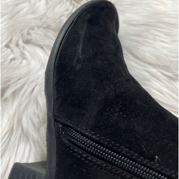 Mia Alex Suede Heeled Zip Up Ankle Booties Black Size 8.5 - Picture 9 of 10